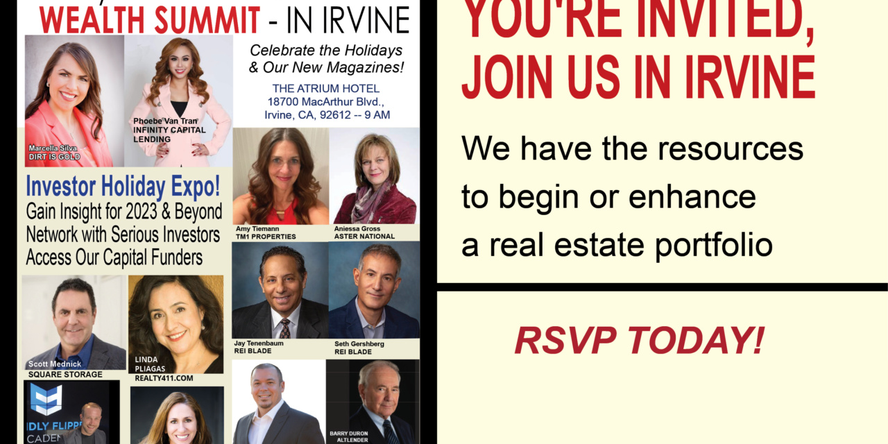 Register for Realty411’s Investor Summit on Dec. 3rd in Southern California