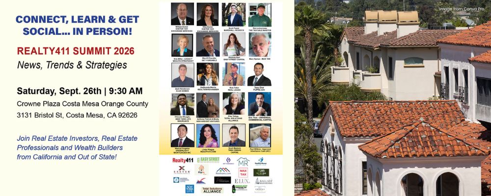 Realty411 Announces Extended Hours for “News, Trends & Strategies” Summit in Costa Mesa on September 26